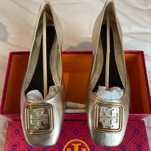 Tory Burch Georgia Ballet Metallic Gold